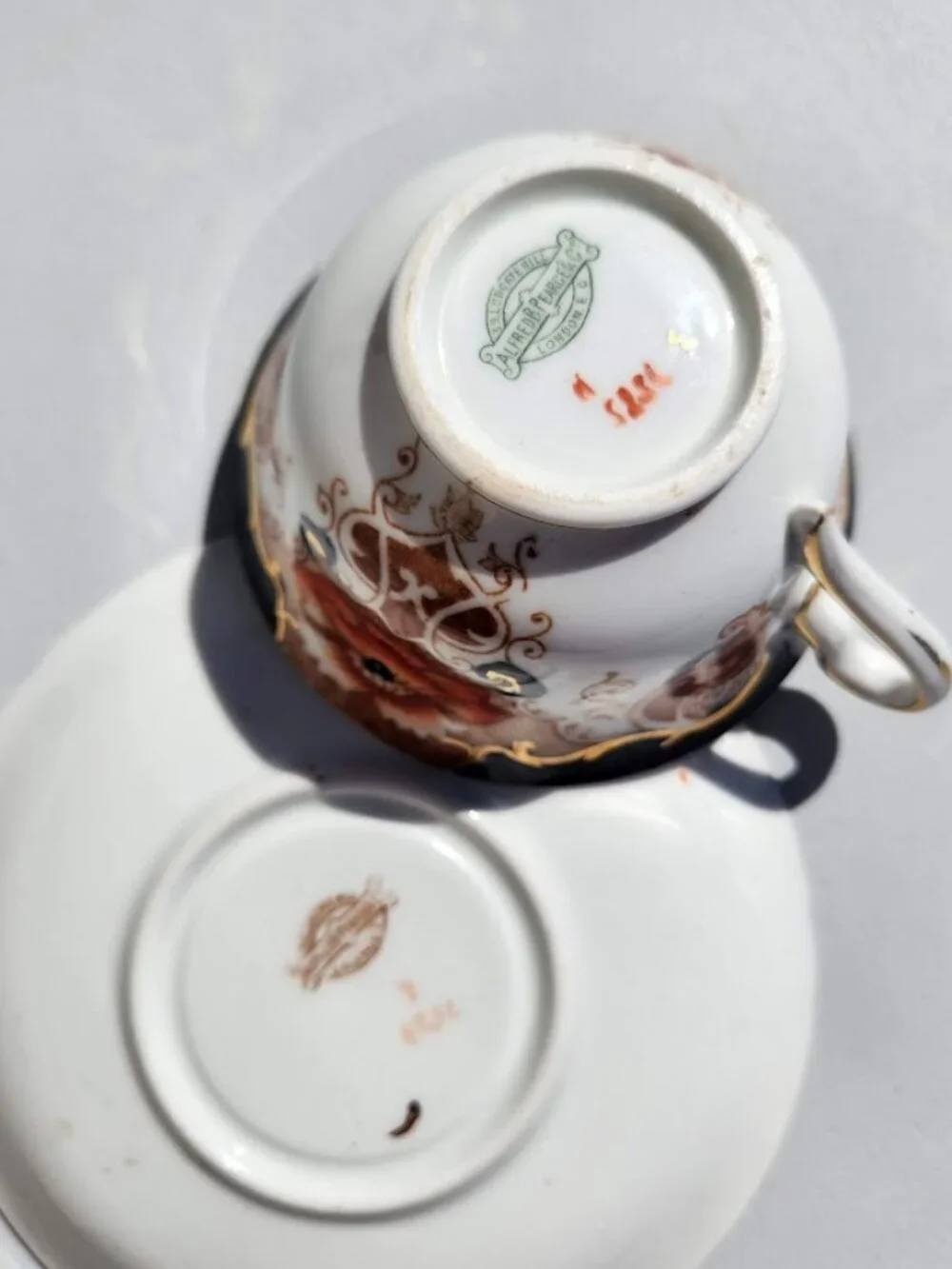 Alfred B Pearce & Co Antique English Bone China Tea Cup Saucer Set Vintage Plate